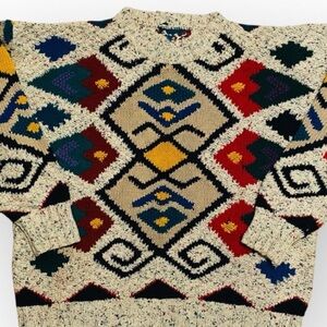 Vintage Hand Knit 100% Cotton Sweater XL